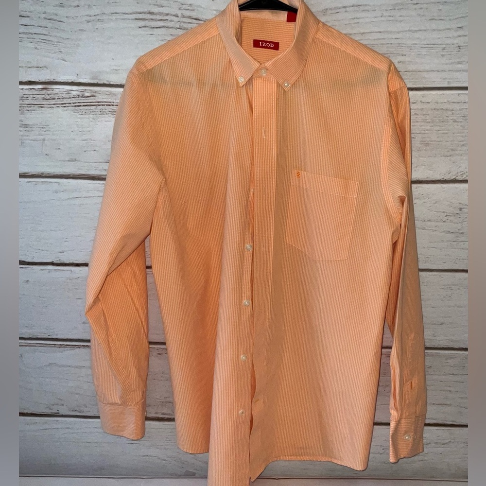 🧡 IZOD Men’s Button-Down Shirt - Size M 🧡 Plaid Medium Office Casual Dress Shirt